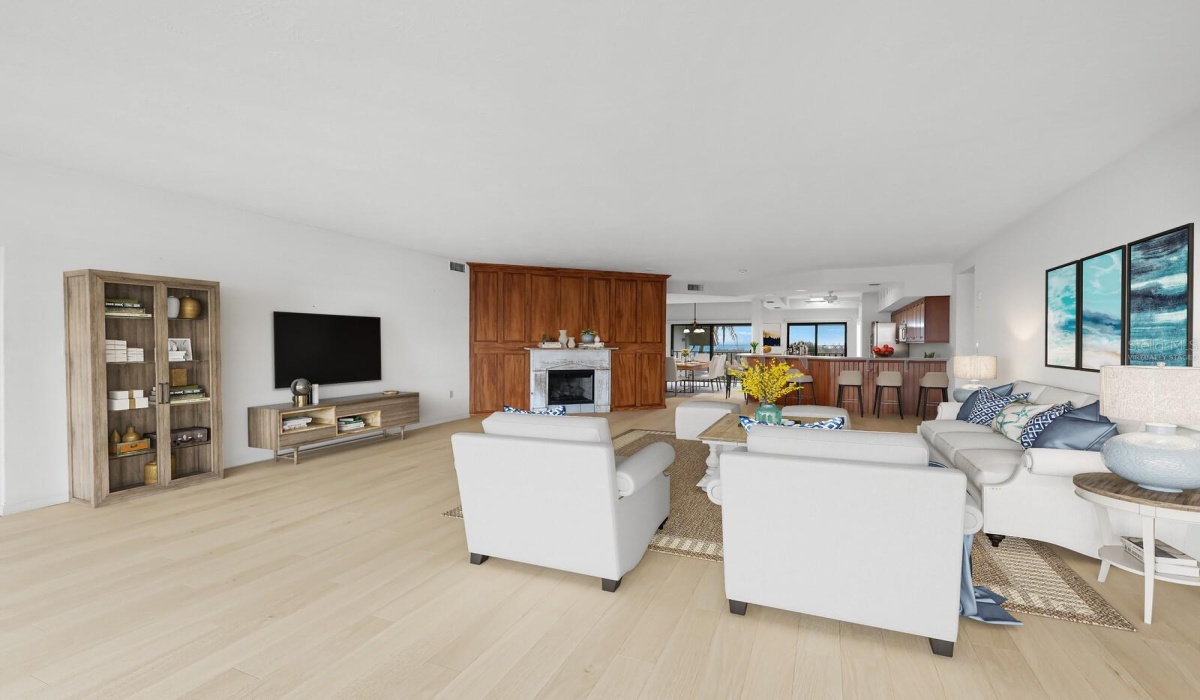 Living room virtually staged
