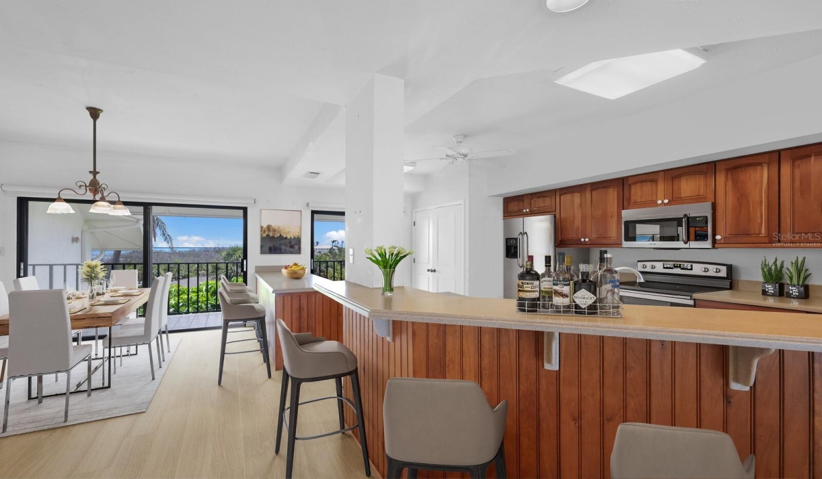 Kitchen/Dining virtually staged