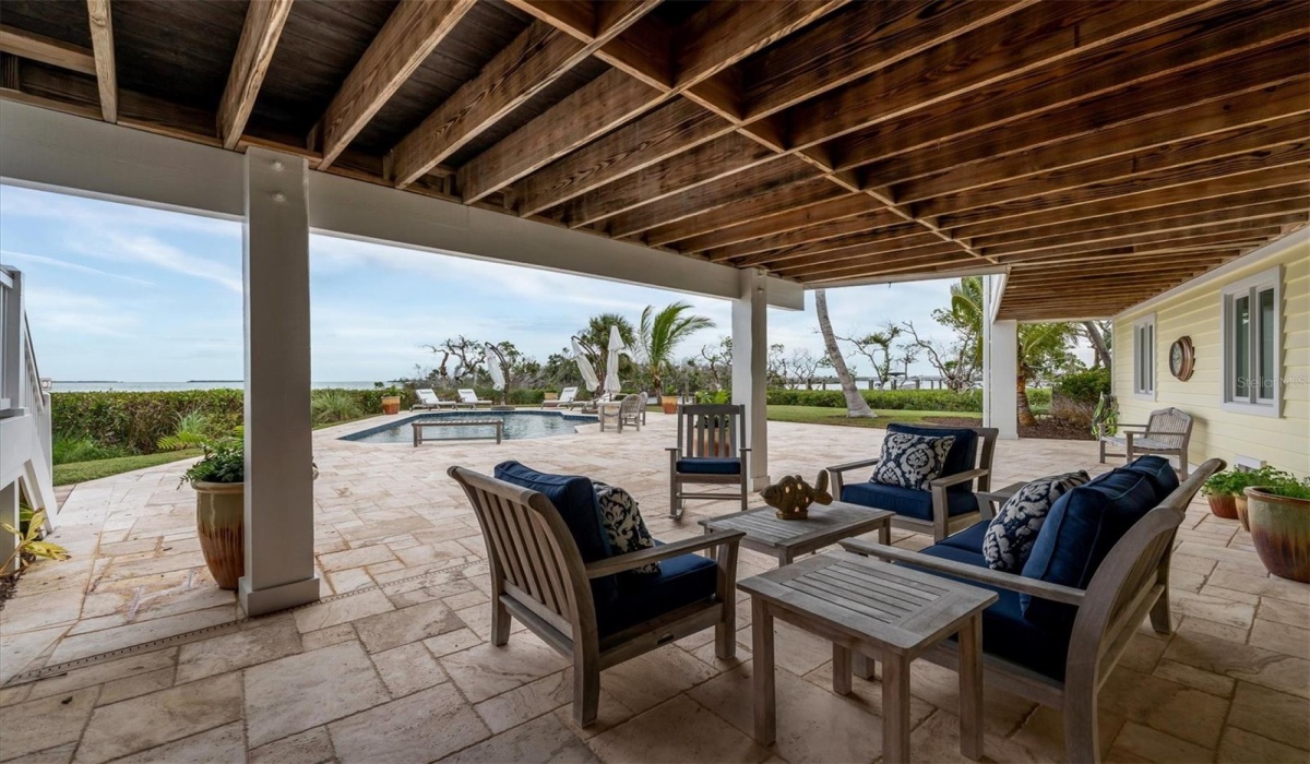 Lower Covered Poolside Patio!