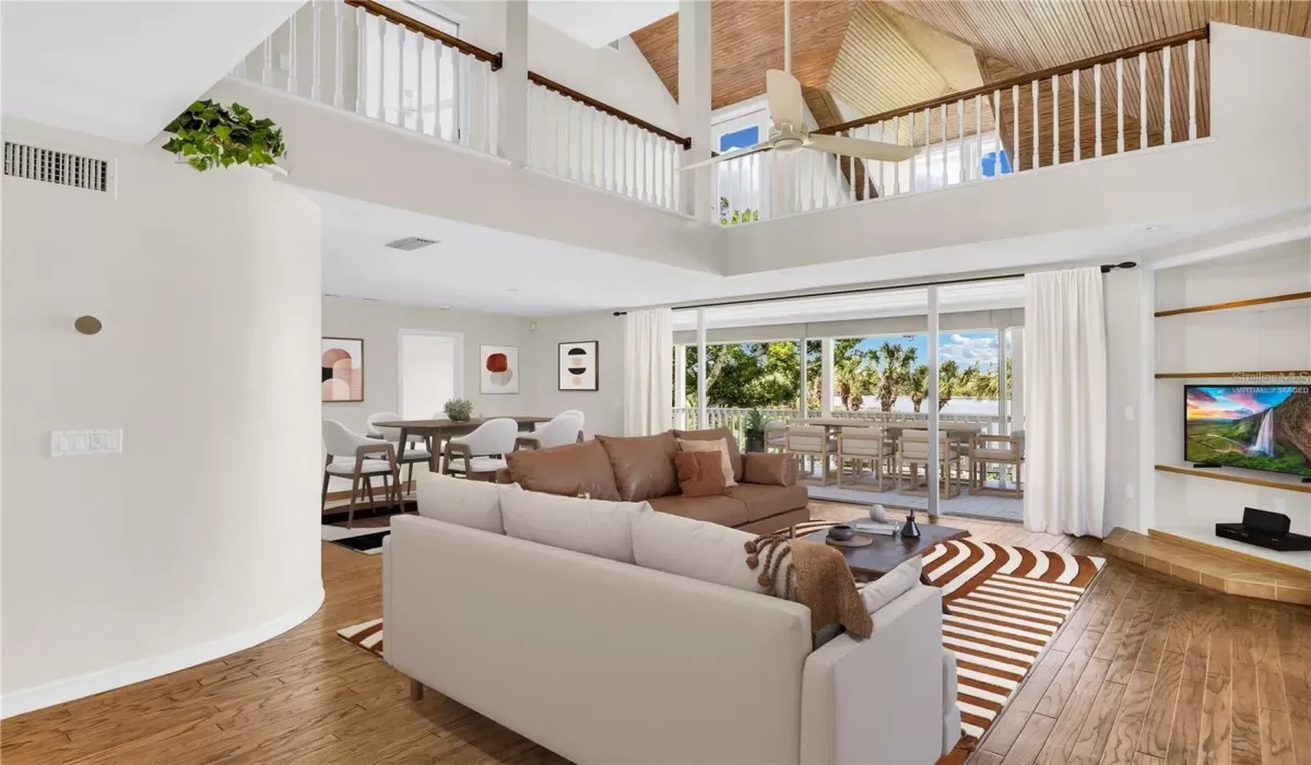 Living room virtually staged
