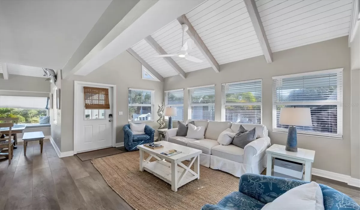 Living Room with Cathedral Ceiling!