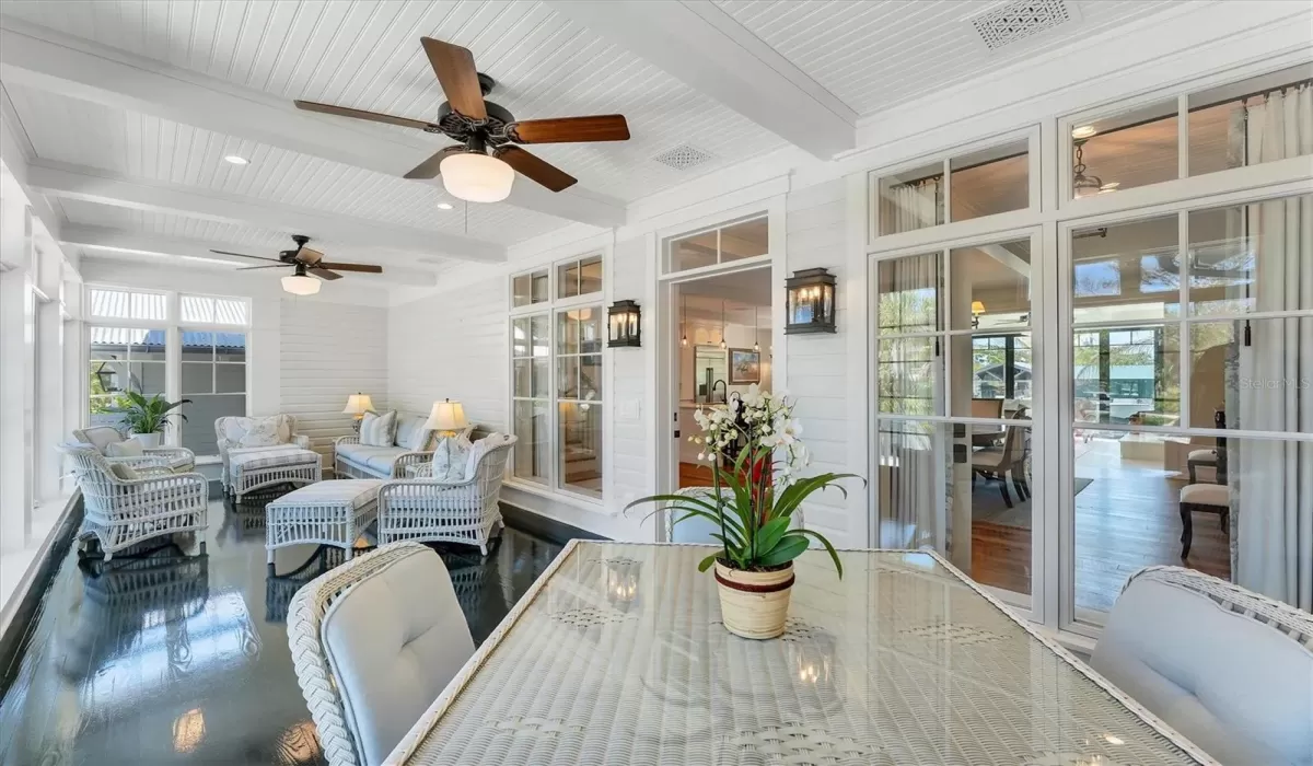 Enclosed front porch/sunroom.