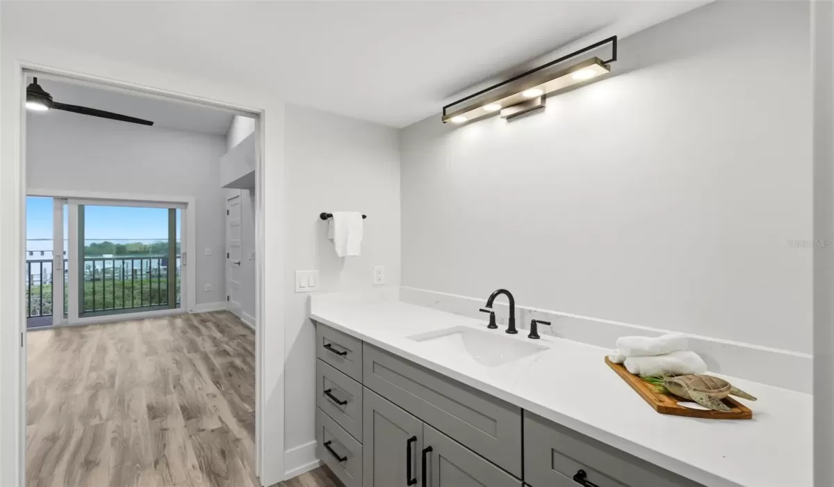 Dressing area opposite walk in closet