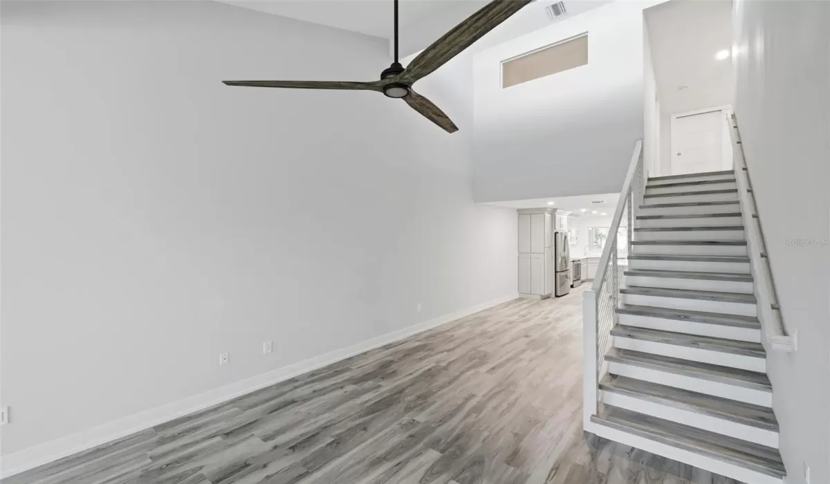Stairs leading to upstairs Bedroom, Den and Full Bath